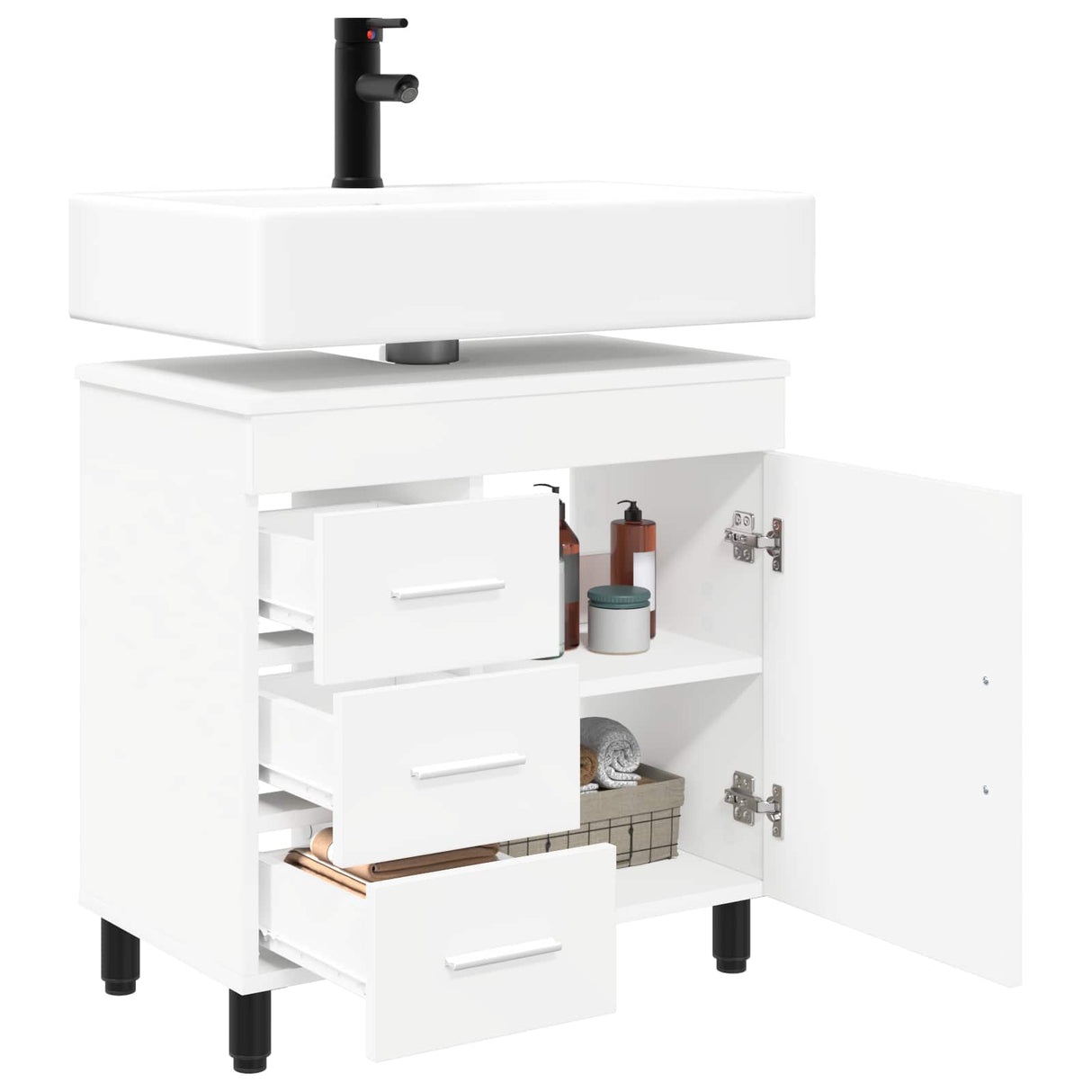 vidaXL Bathroom Vanity Unit White 60 x 35 x 60 cm Engineered Wood