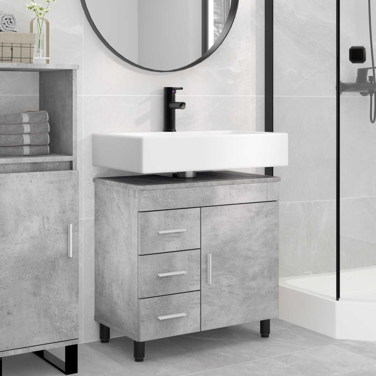 vidaXL Bathroom Vanity Unit White 60 x 35 x 60 cm Engineered Wood