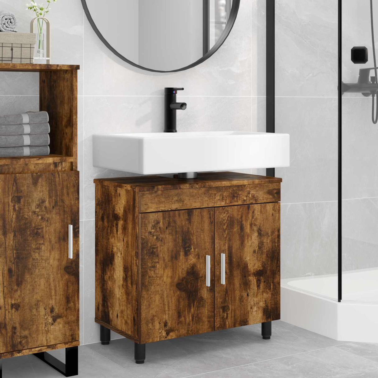 vidaXL Badkamer vaniteitsunit Wit 60 x 35 x 60 cm Bewerkt hout