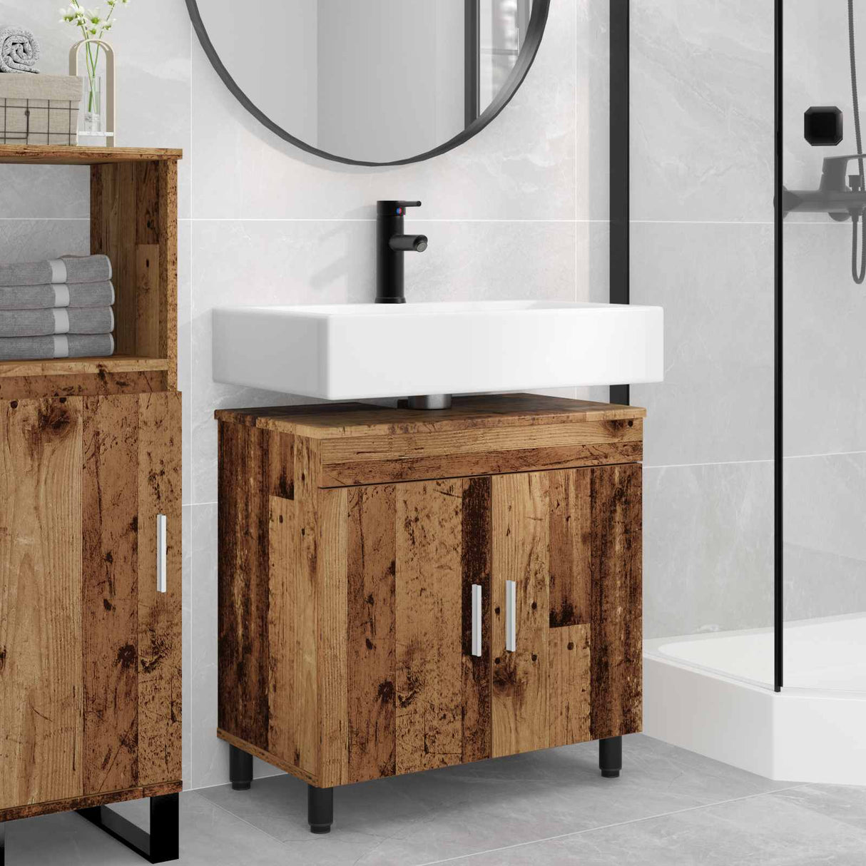 vidaXL Badkamer vaniteitsunit Wit 60 x 35 x 60 cm Bewerkt hout
