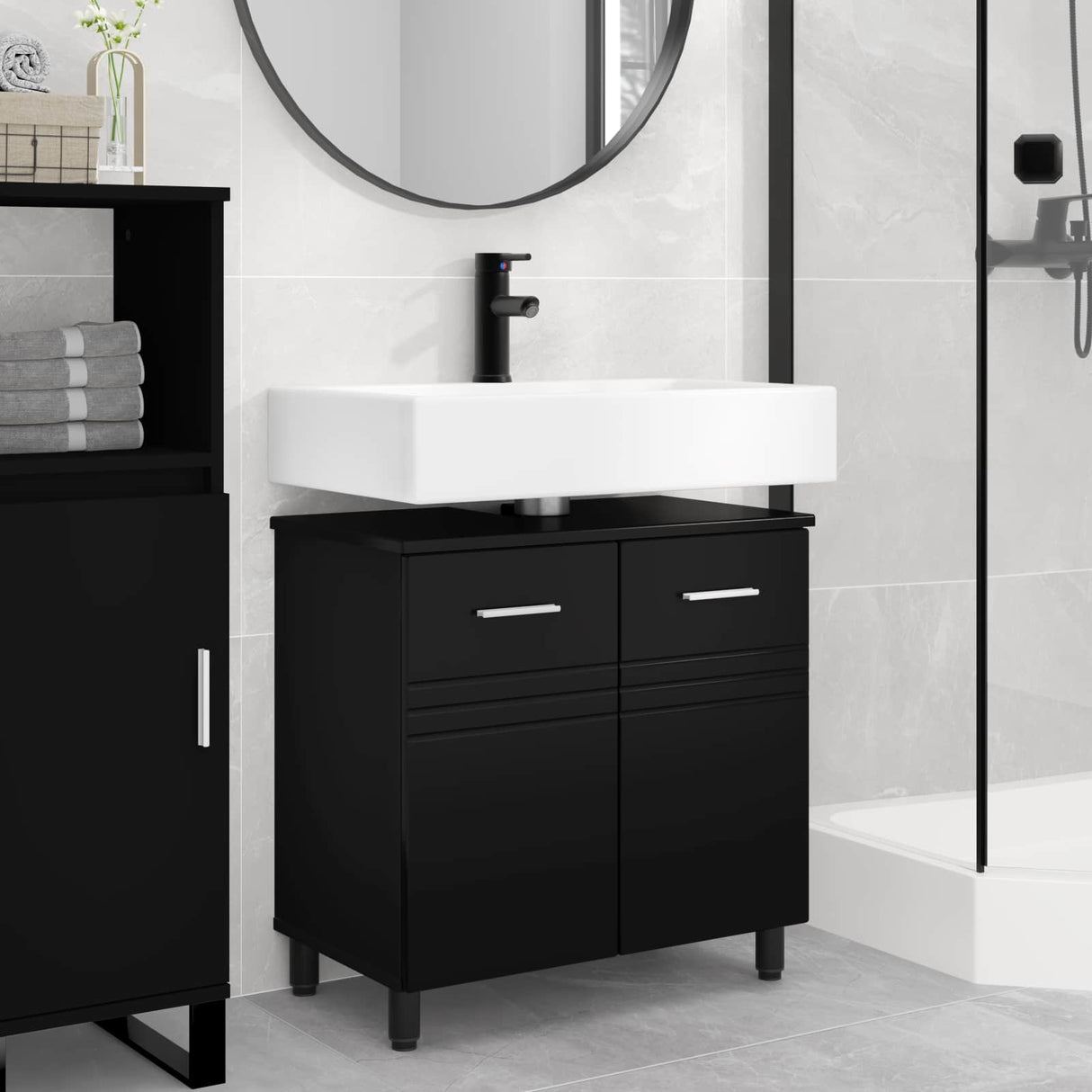 vidaXL Badkamer vaniteitsunit Wit 60 x 35 x 60 cm Bewerkt hout
