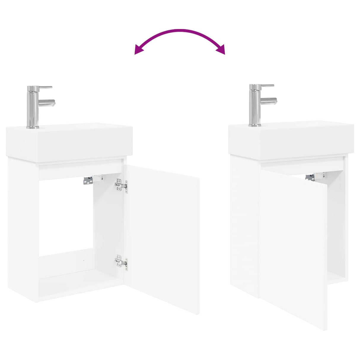 vidaXL Bathroom Cabinet with Faucet White 45.5 x 22.5 x 84 cm