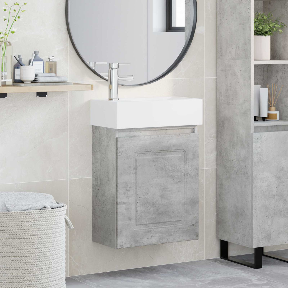 vidaXL Badkamermeubel met kraan Wit 45,5 x 22,5 x 84 cm