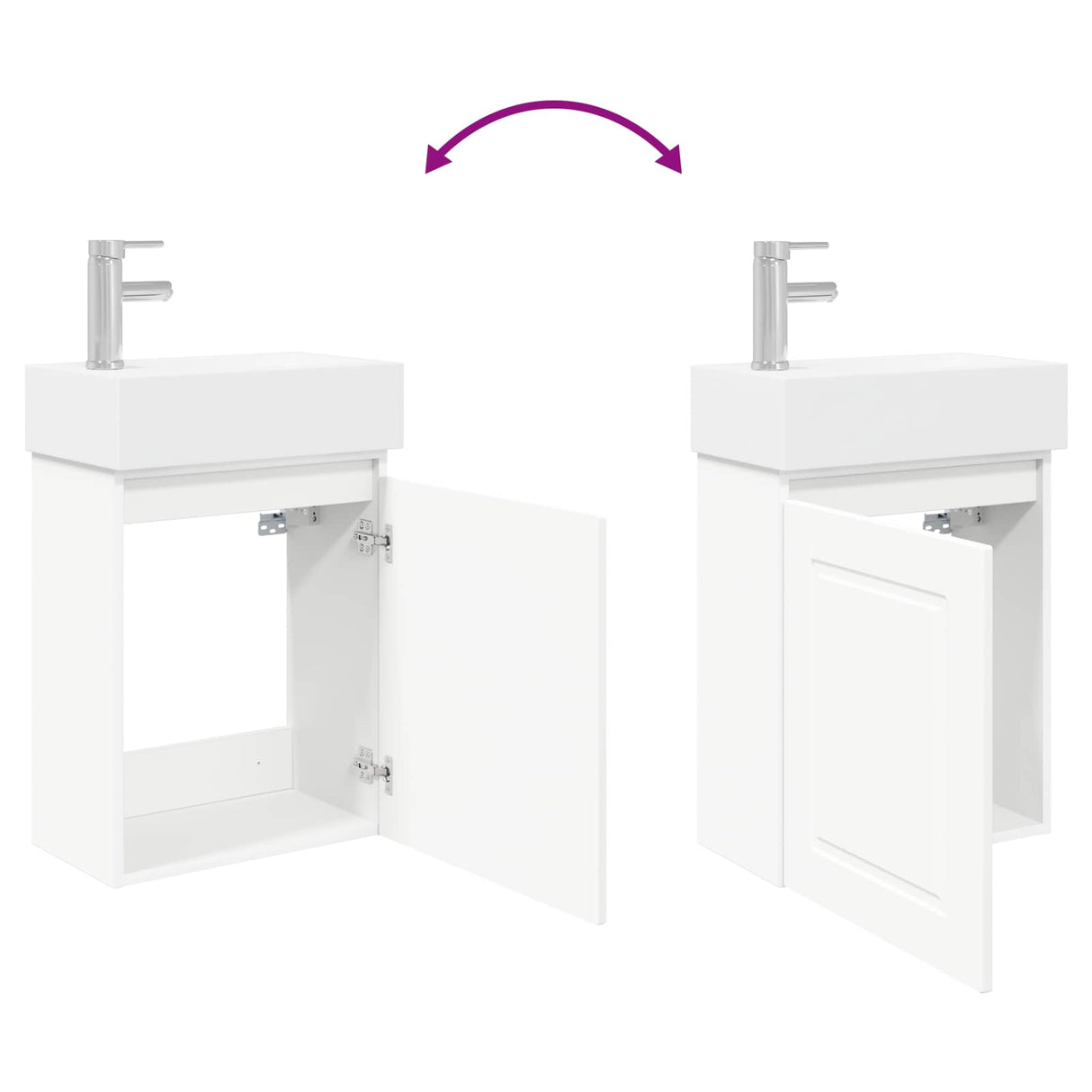 vidaXL Badkamermeubel met kraan Wit 45,5 x 22,5 x 84 cm