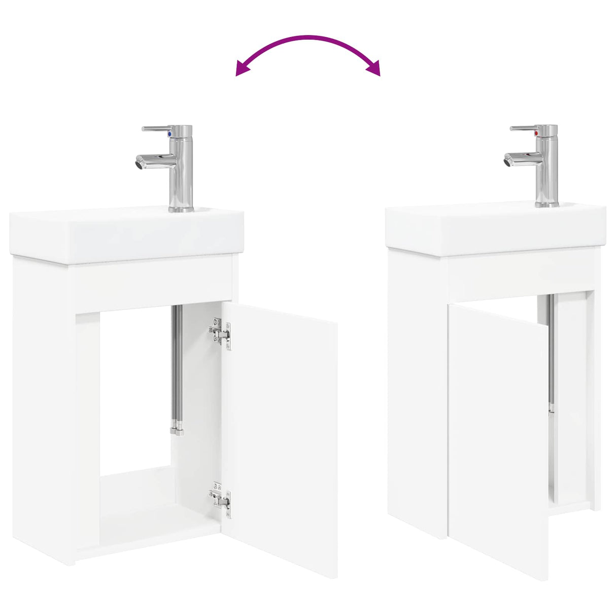vidaXL Bathroom Cabinet with Faucet White 40.5 x 22.5 x 62 cm
