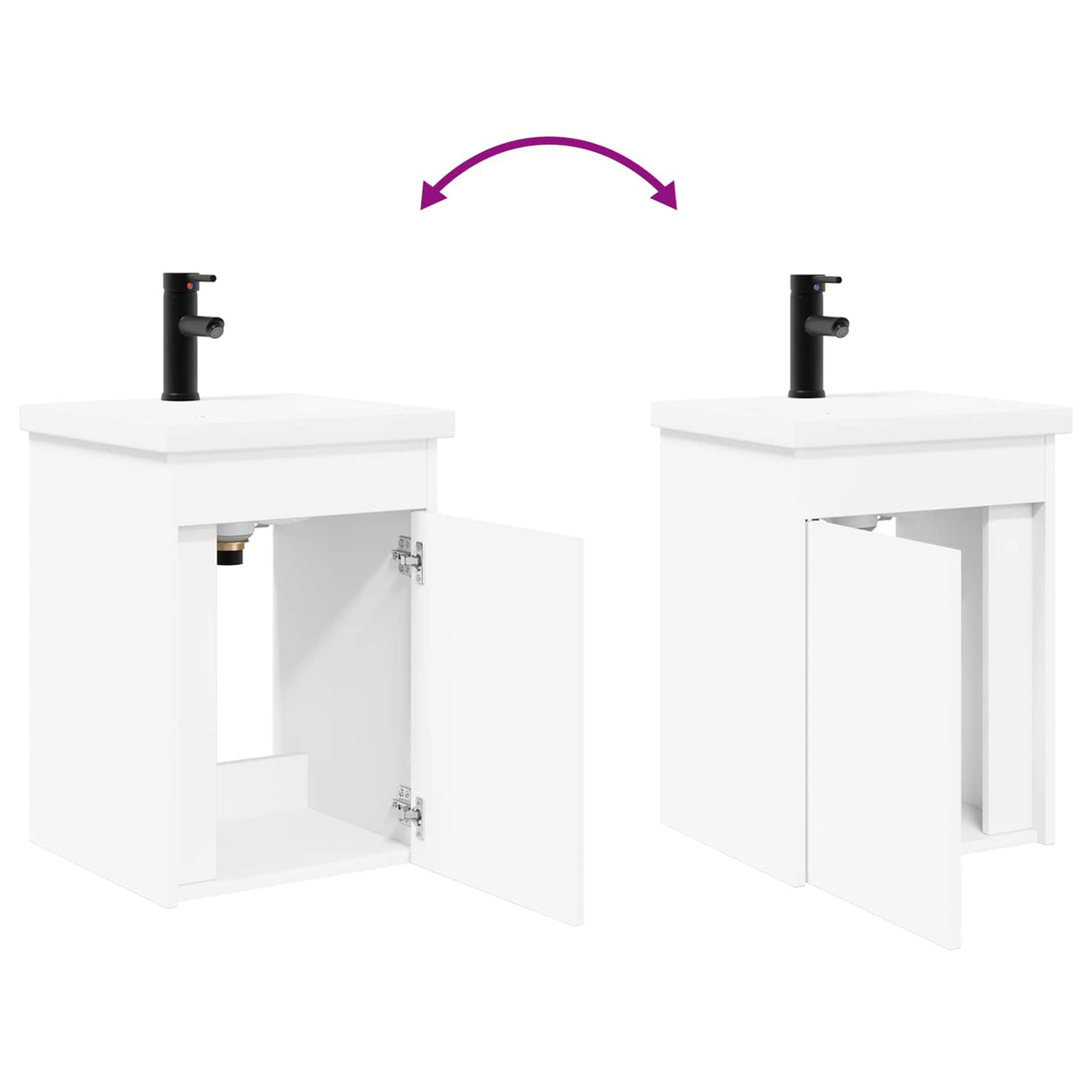 vidaXL Badkamermeubel met kraan Wit 42 x 40 x 74,5 cm