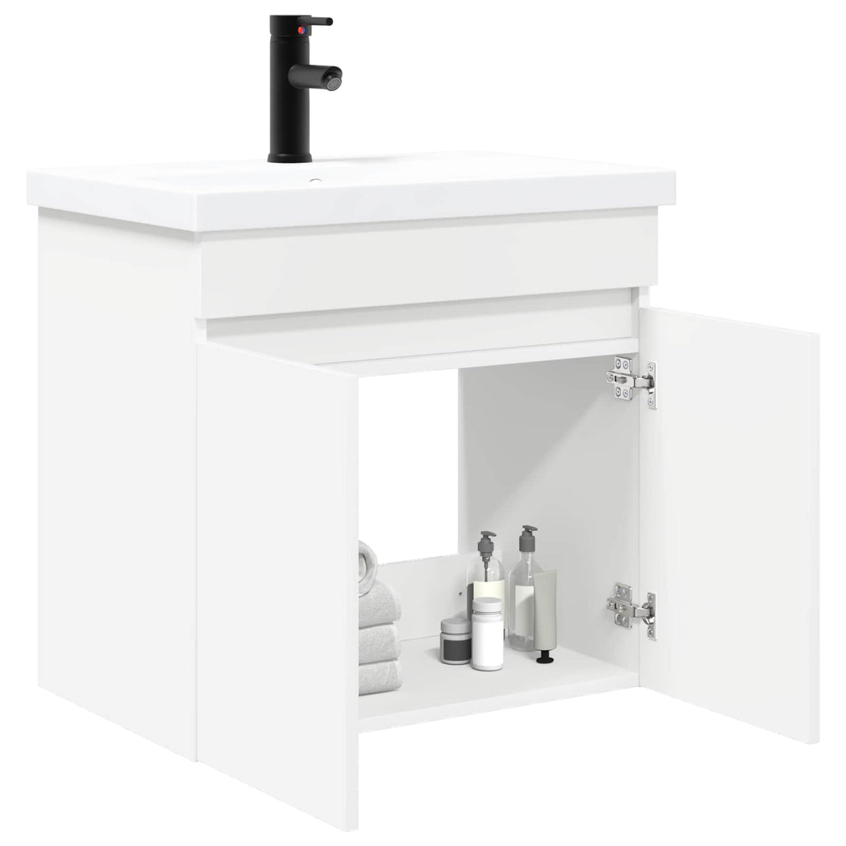 vidaXL Badkamermeubel met kraan Wit 61 x 40 x 74,5 cm