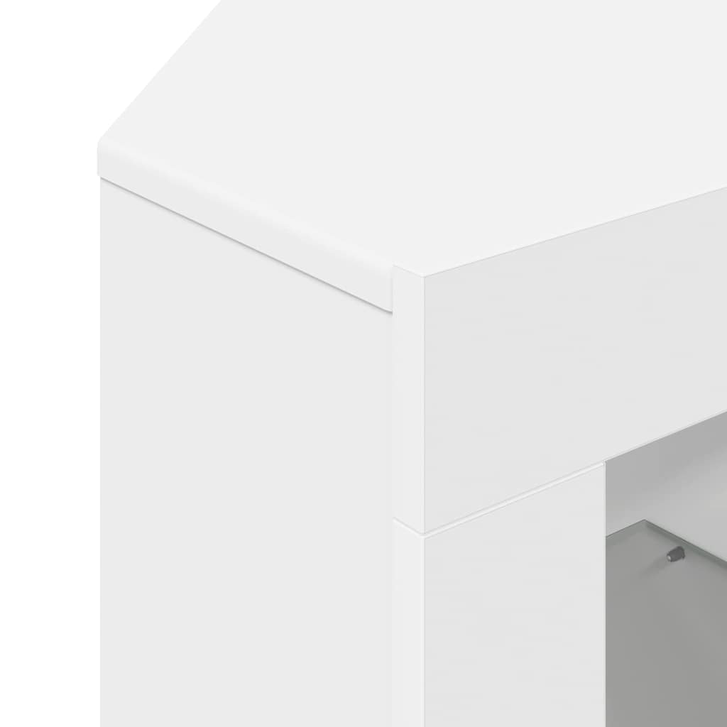vidaXL Hoek LED TV Cabinet Wandgemonteerd Wit 100x40x68cm Bewerkt hout