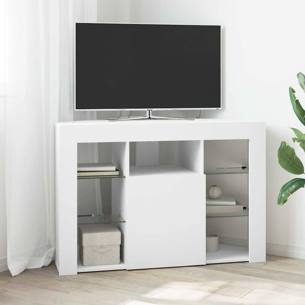 vidaXL Hoek LED TV Cabinet Wandgemonteerd Wit 100x40x68cm Bewerkt hout