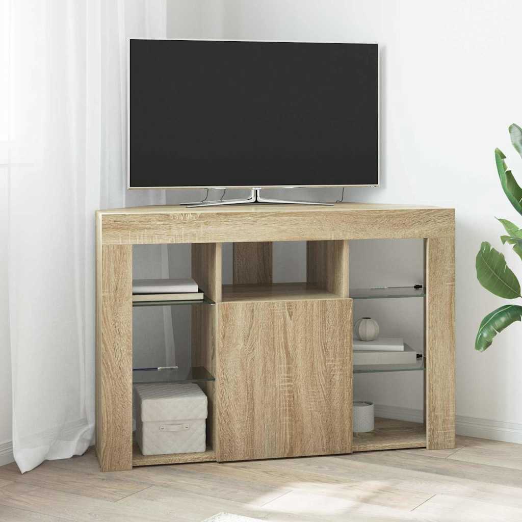 vidaXL Hoek LED TV Cabinet Wandgemonteerd Wit 100x40x68cm Bewerkt hout