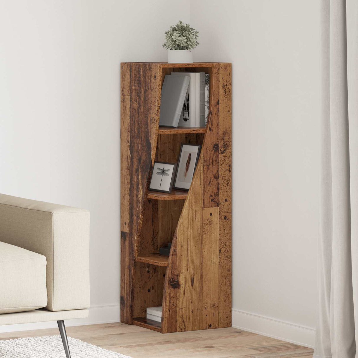 vidaXL Hoekkast 25,5x25x102cm Bewerkt hout
