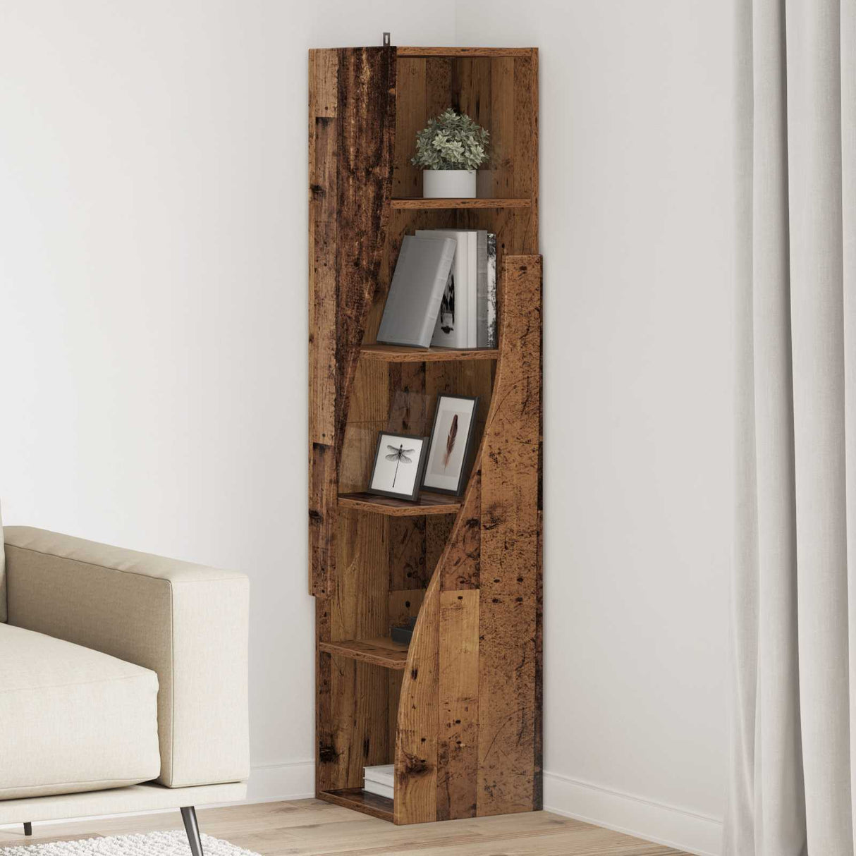 vidaXL Hoekkast 25,5x25x102cm Bewerkt hout