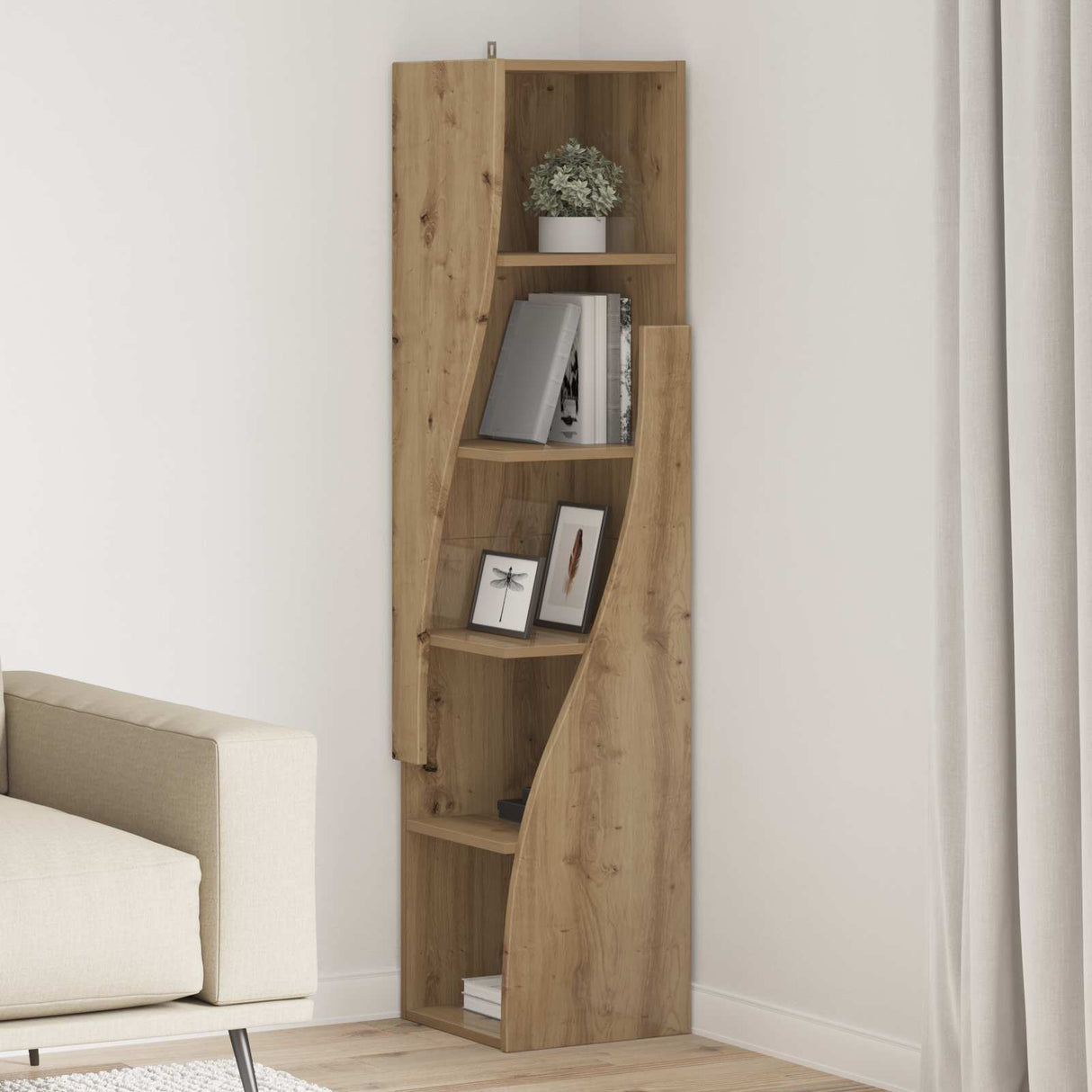 vidaXL Hoekkast 25,5x25x102cm Bewerkt hout