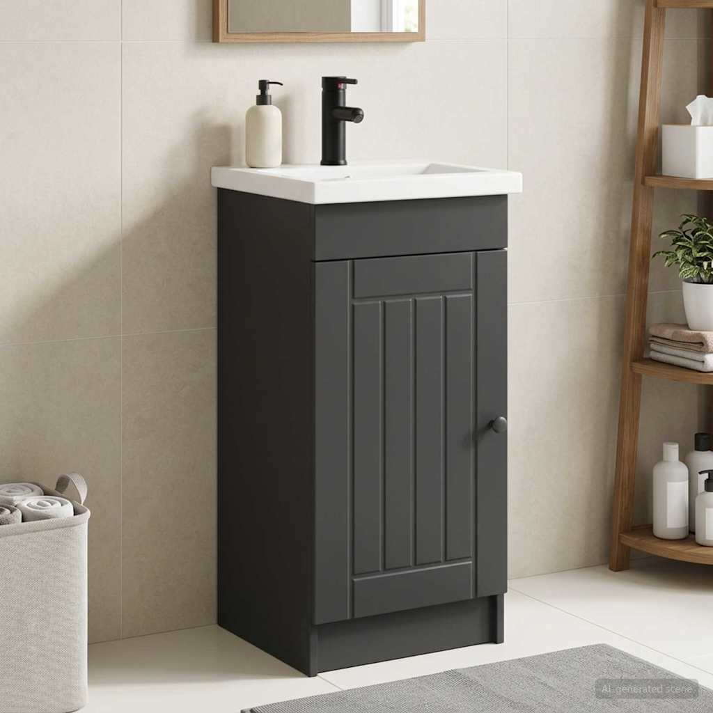 vidaXL Badkamermeubel Set Wit 56 x 37,5 x 81 cm Bewerkt hout