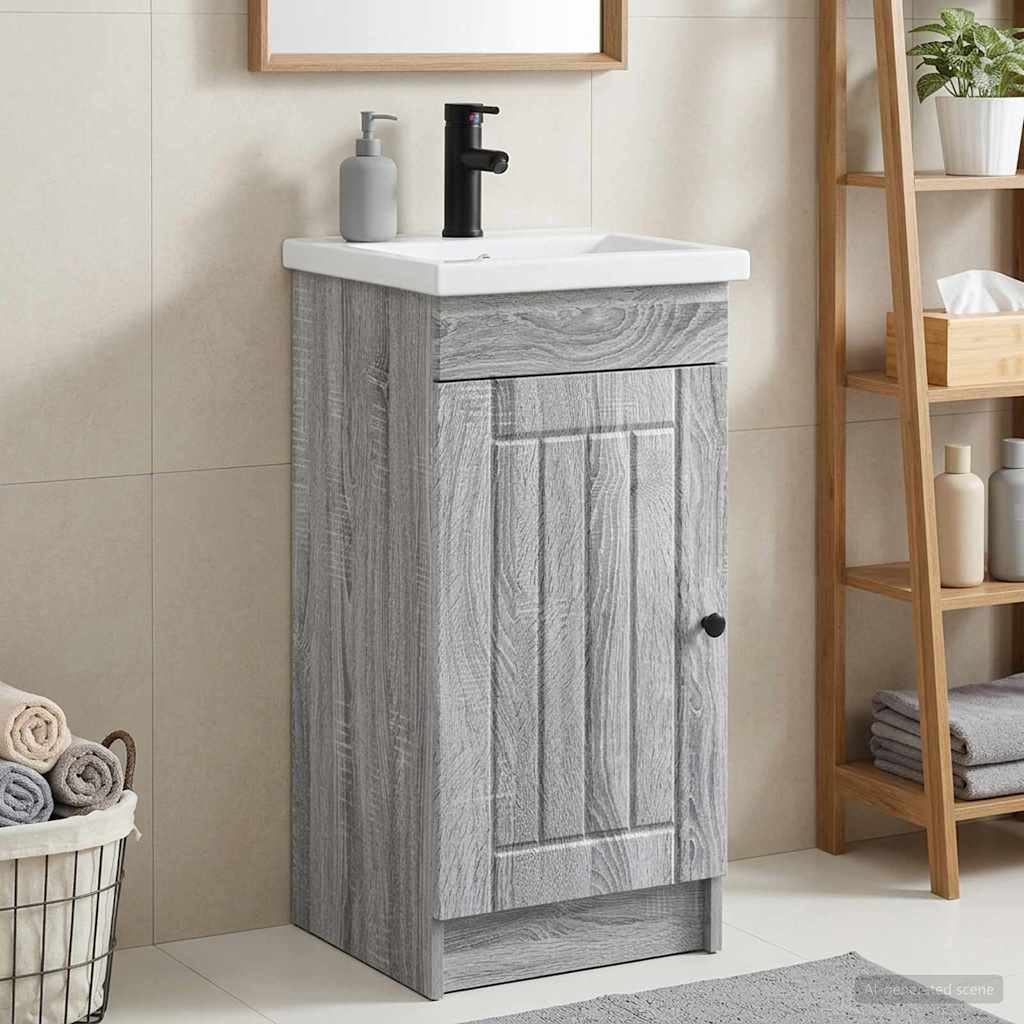 vidaXL Badkamermeubel Set Wit 56 x 37,5 x 81 cm Bewerkt hout