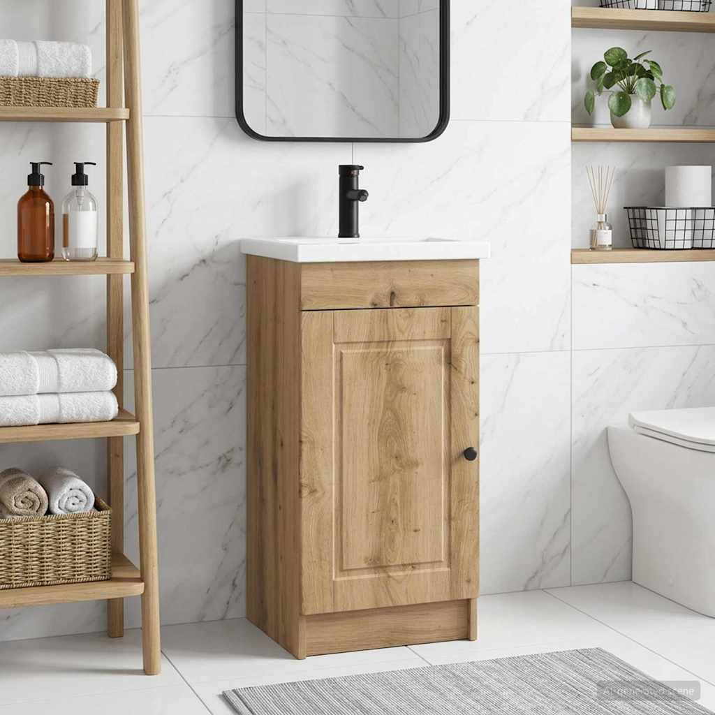 vidaXL Badkamermeubel Set Wit 56 x 37,5 x 81 cm Bewerkt hout
