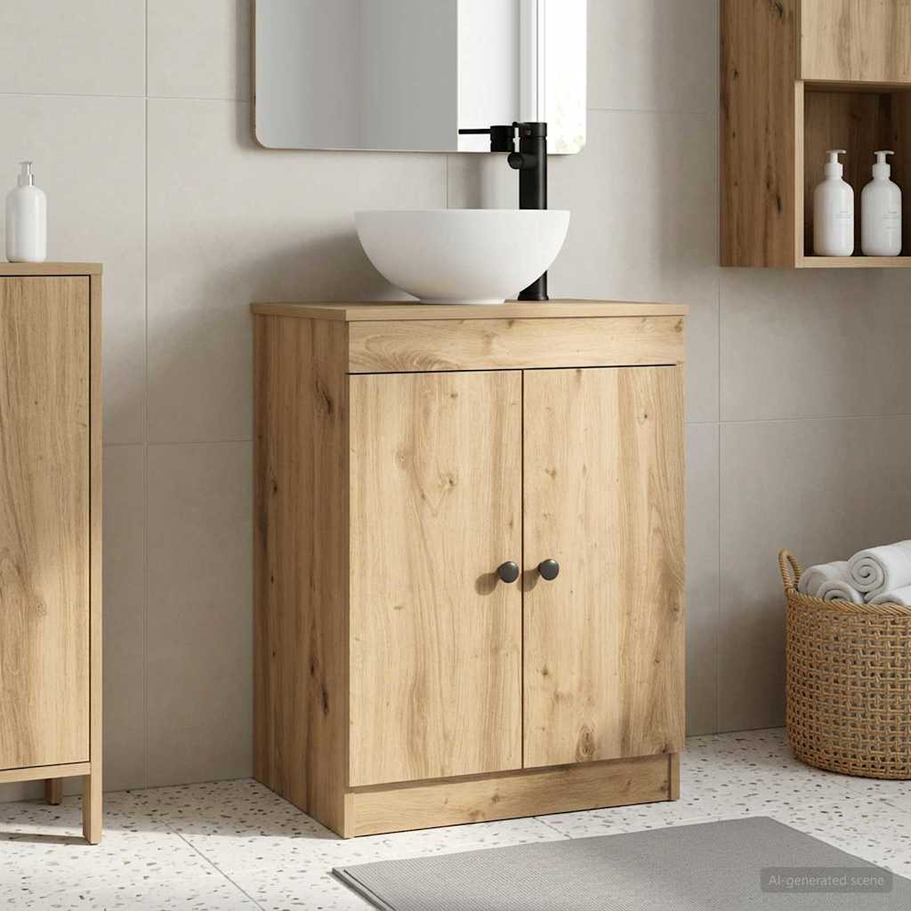 vidaXL Badkamer Vanity met Wastafel Wit 54 x 35 x 83 cm Bewerkt hout