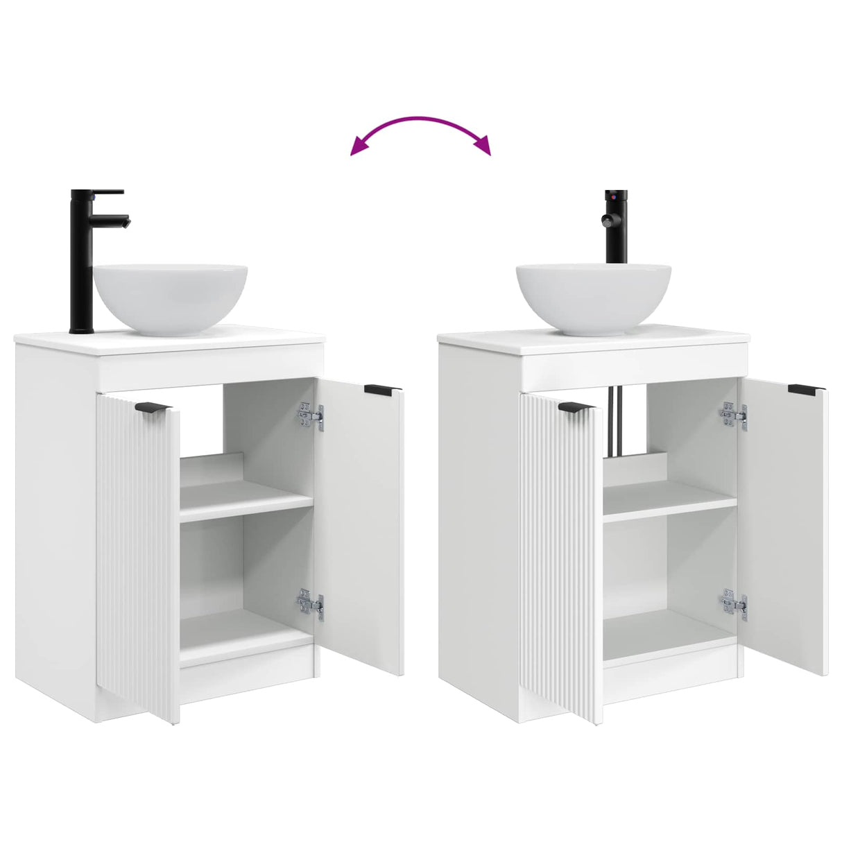 vidaXL Badkamer Vanity met Wastafel Wit 54 x 35 x 83 cm Bewerkt hout