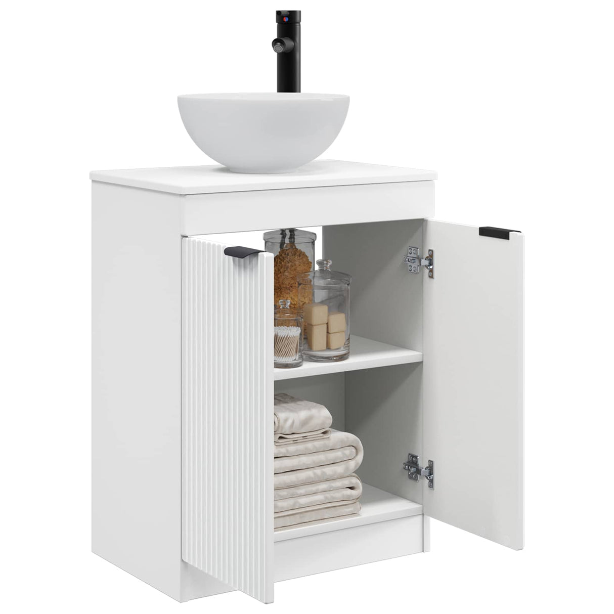 vidaXL Badkamer Vanity met Wastafel Wit 54 x 35 x 83 cm Bewerkt hout
