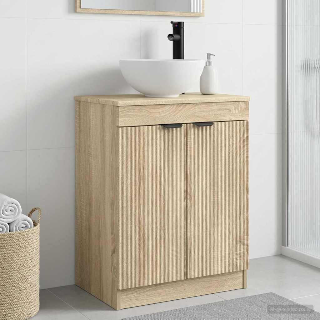 vidaXL Badkamer Vanity met Wastafel Wit 54 x 35 x 83 cm Bewerkt hout