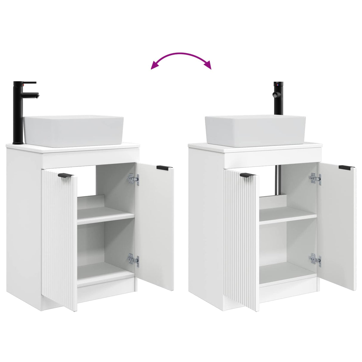 vidaXL Badkamer Vanity met Wastafel Wit 54 x 35 x 83 cm Bewerkt hout