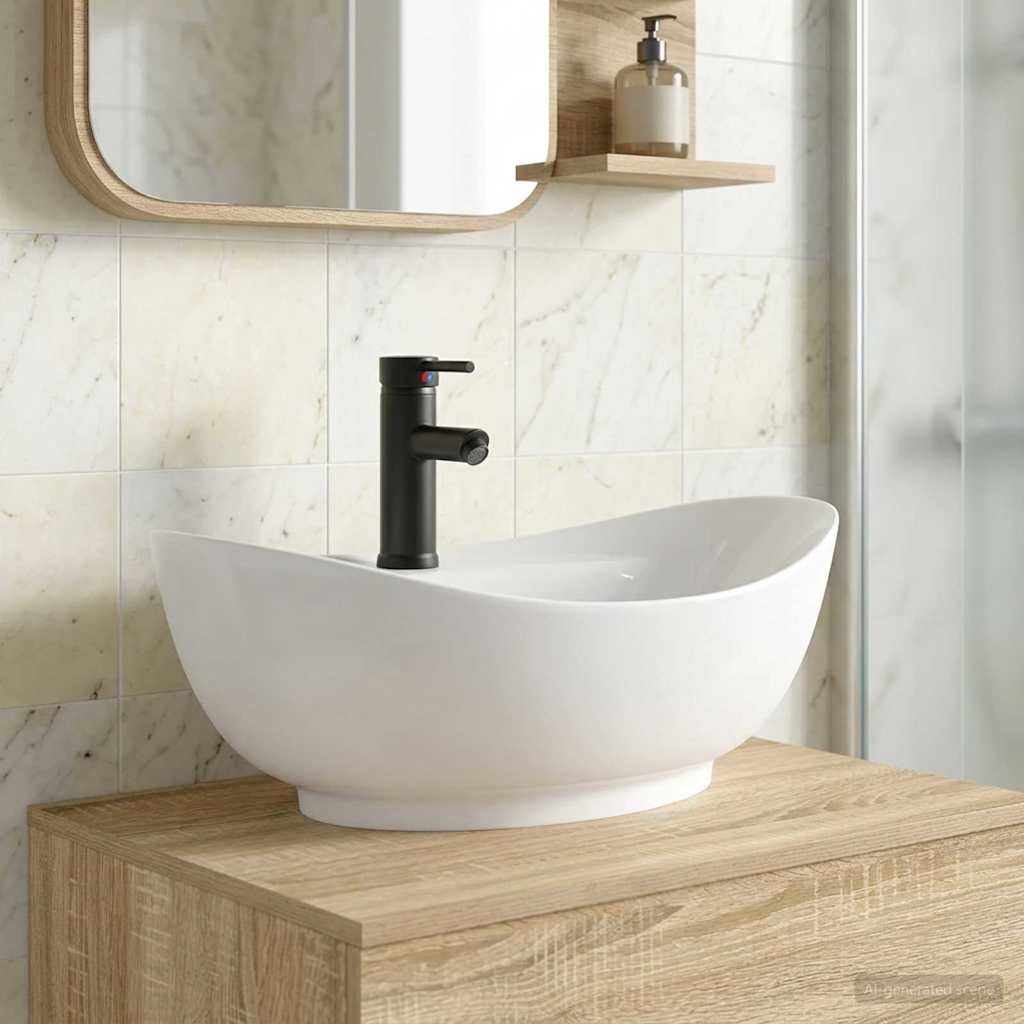 vidaXL Badwasbak Chroom 59 x 35 x 21 cm Metaal