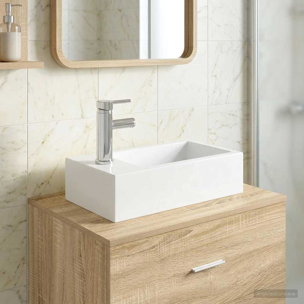 vidaXL Badwasbak Chroom 45,5 x 25,5 x 13 cm Metaal
