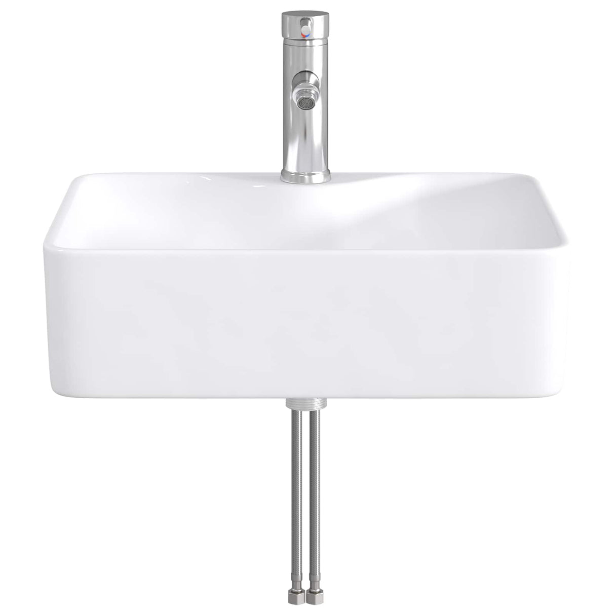 vidaXL Bathroom Sink Chrome 48.5 x 37.5 x 13 cm Metal