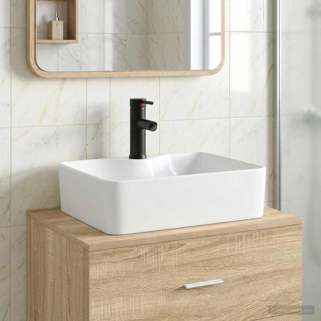 vidaXL Bathroom Sink Chrome 48.5 x 37.5 x 13 cm Metal