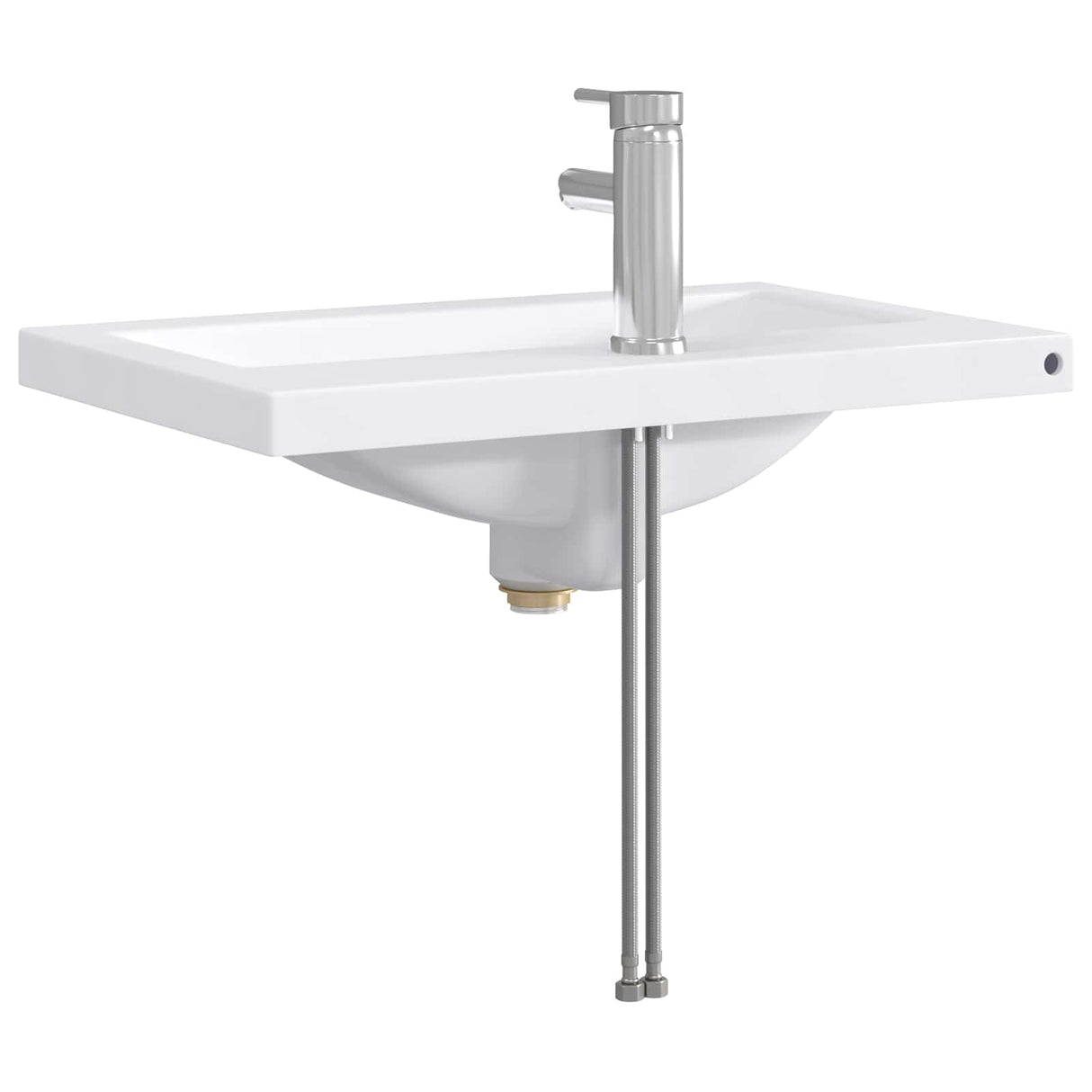 vidaXL Bathroom Sink Chrome 61 x 40 x 16.5 cm Metal