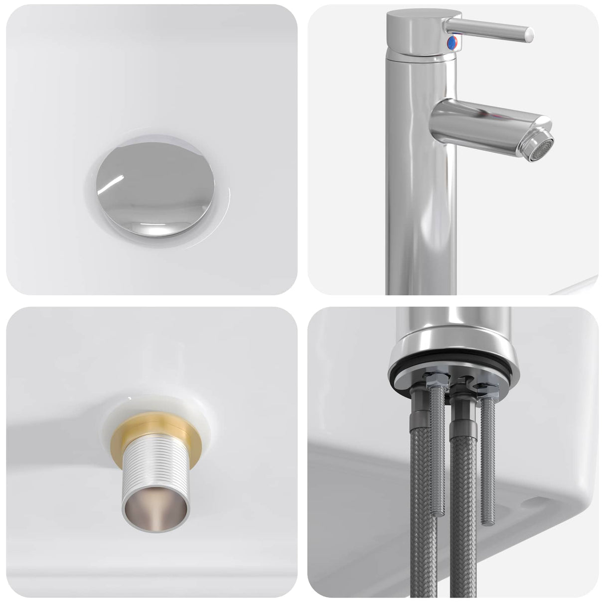 vidaXL Bathroom Sink Chrome 40.5 x 30.5 x 13 cm Metal