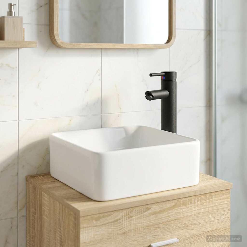 vidaXL Bathroom Sink Chrome 40.5 x 30.5 x 13 cm Metal