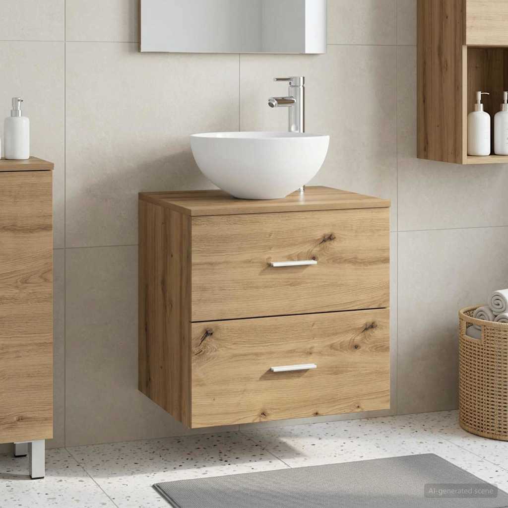 vidaXL Wandgemonteerde Waskom Vanity Wit 49,5 x 35 x 63 cm