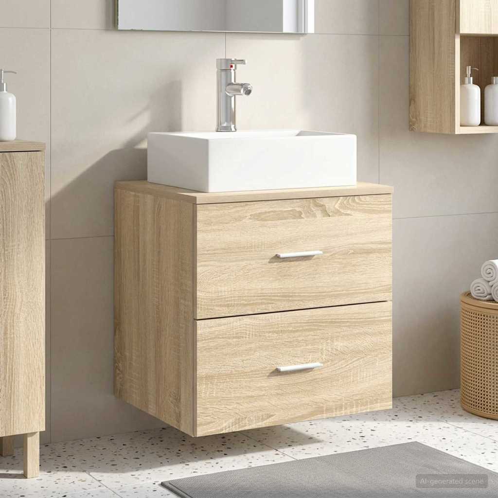 vidaXL Wall-Mounted Furniture Washbasin White 49.5 x 41 x 62.5 cm