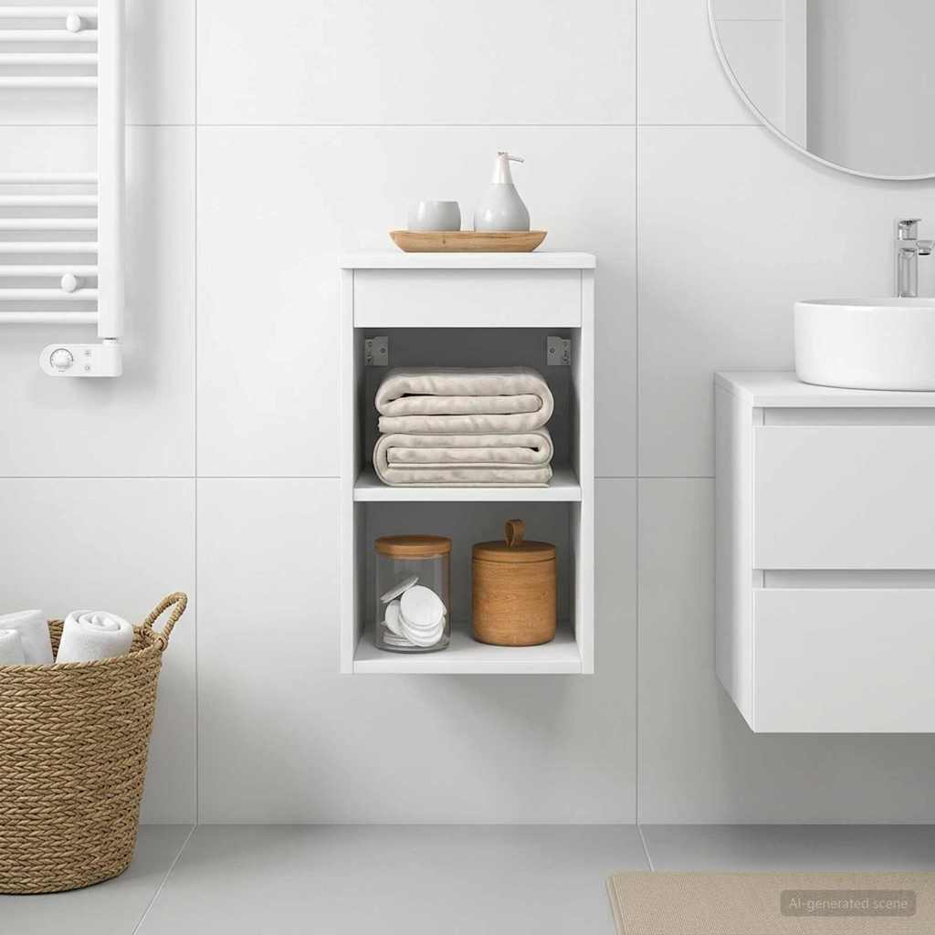 vidaXL Badkamerkast Tussenin Wit 30 x 35 x 50 cm Bewerkt hout