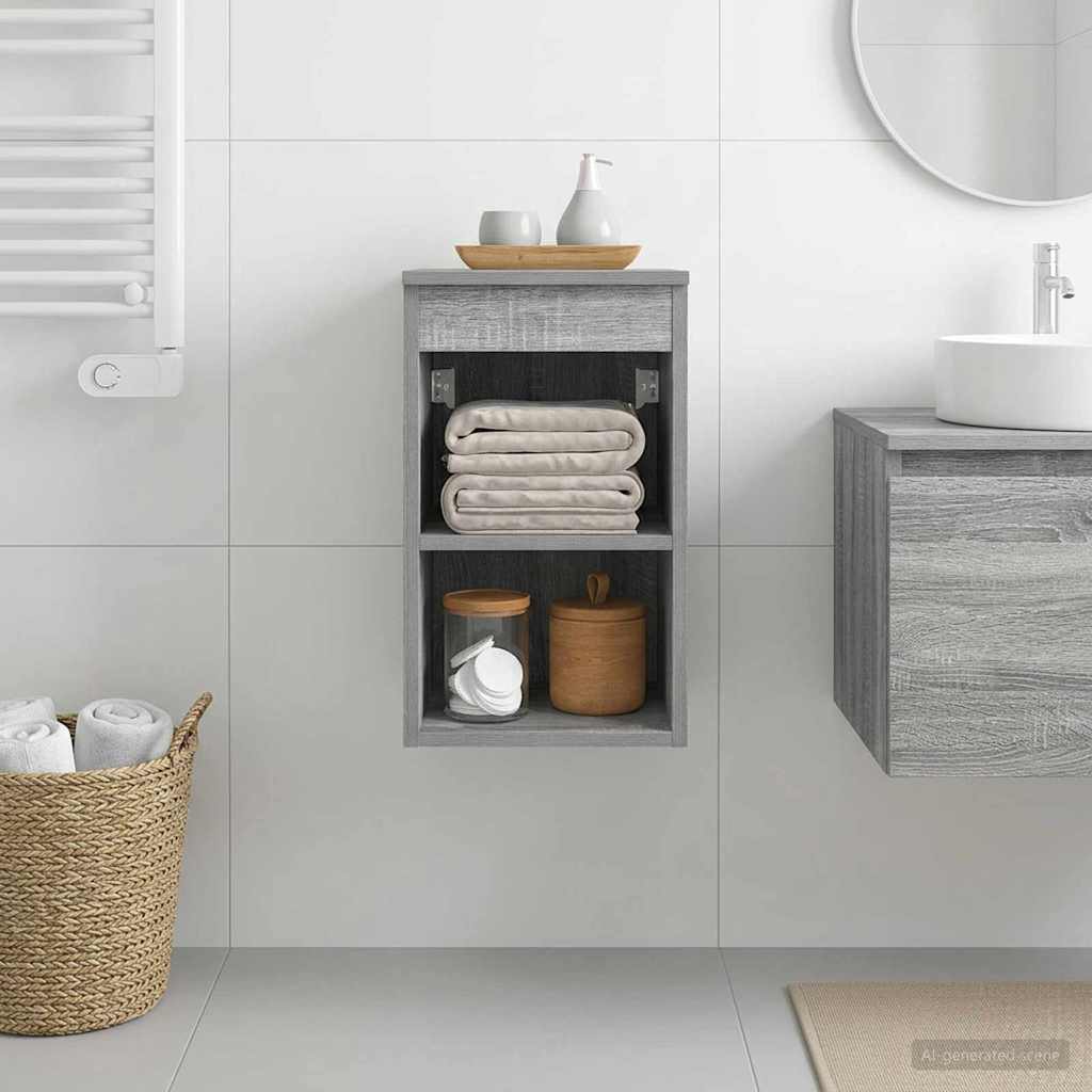vidaXL Badkamerkast Tussenin Wit 30 x 35 x 50 cm Bewerkt hout