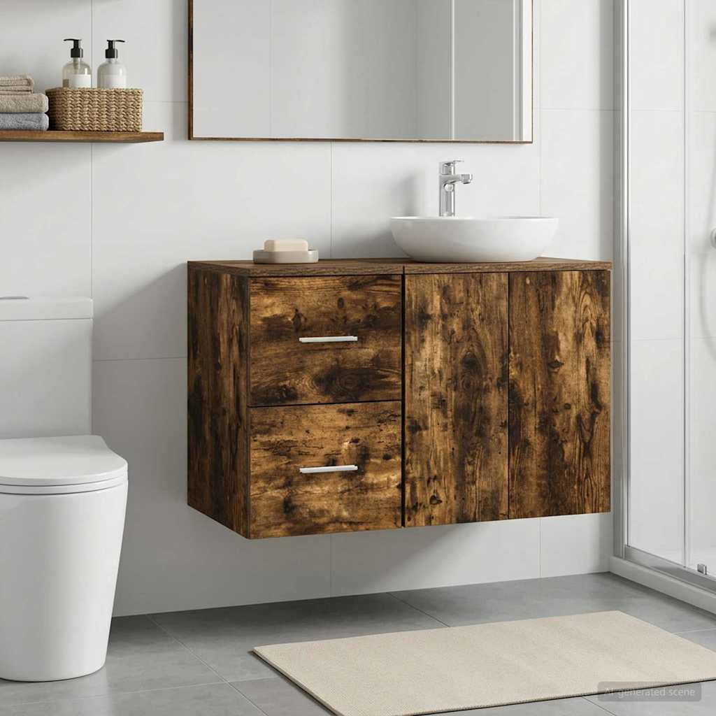 vidaXL Bathroom Cabinet Mid-level White 30 x 35 x 50 cm Engineered Wood