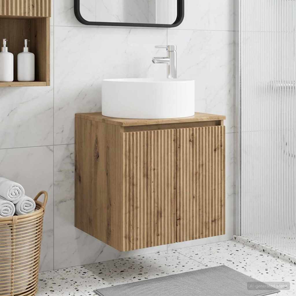 vidaXL Wandgemonteerde wastafelmeubel Wit 49,5 x 44,5 x 65,5 cm