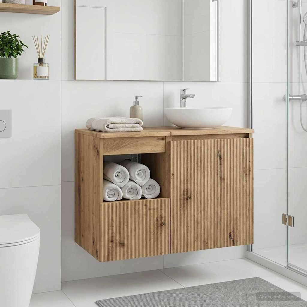 vidaXL Badkamerkast Wit 30 x 35 x 50 cm Bewerkt hout