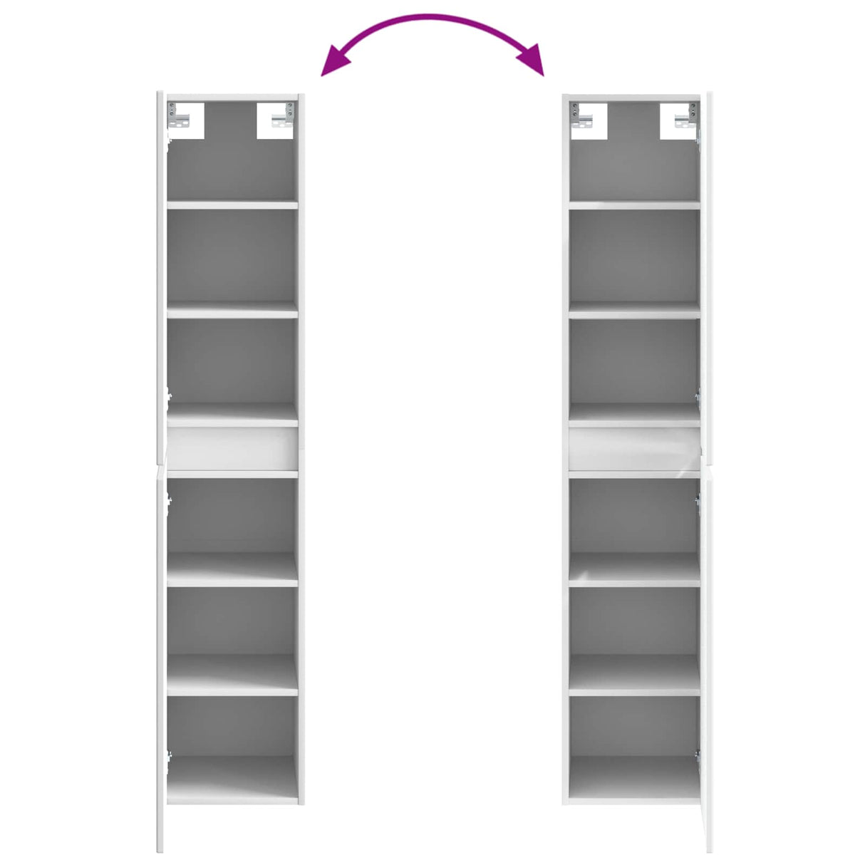 vidaXL Wandgemonteerde Badkamerkast Wit 33 x 34,5 x 160 cm