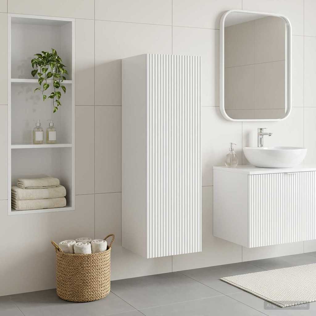 vidaXL Wandgemonteerde Badkamerkast Wit 33 x 34,5 x 160 cm