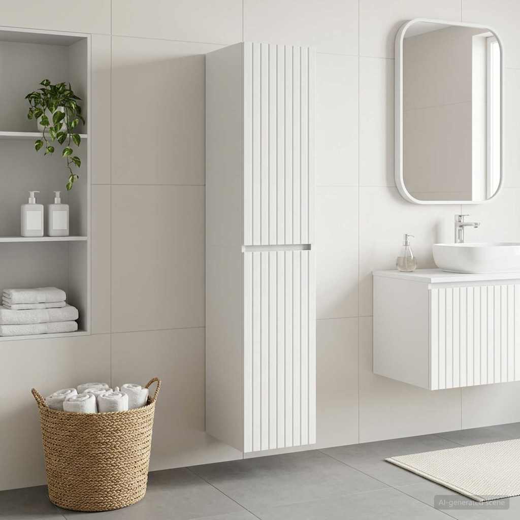 vidaXL Wandgemonteerde Badkamerkast Wit 33 x 34,5 x 160 cm