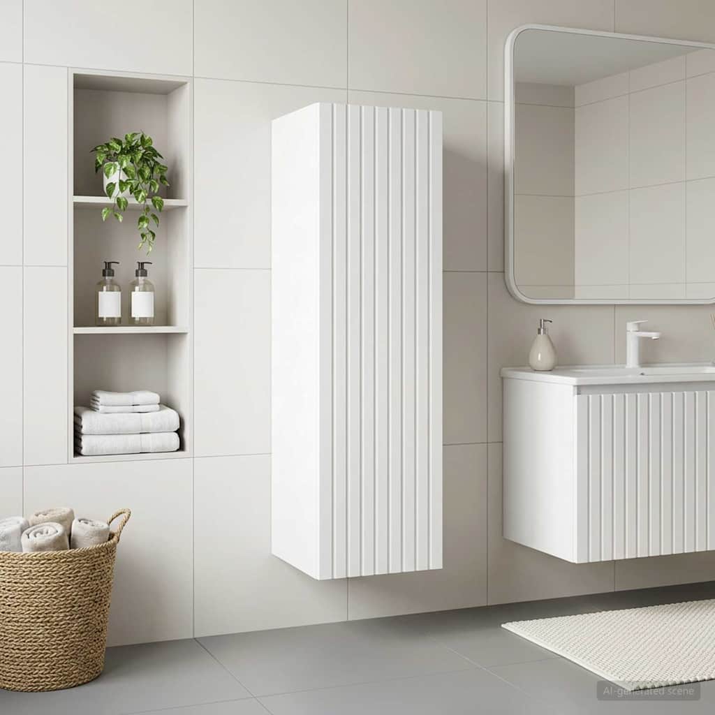 vidaXL Wandgemonteerde Badkamerkast Wit 33 x 34,5 x 160 cm