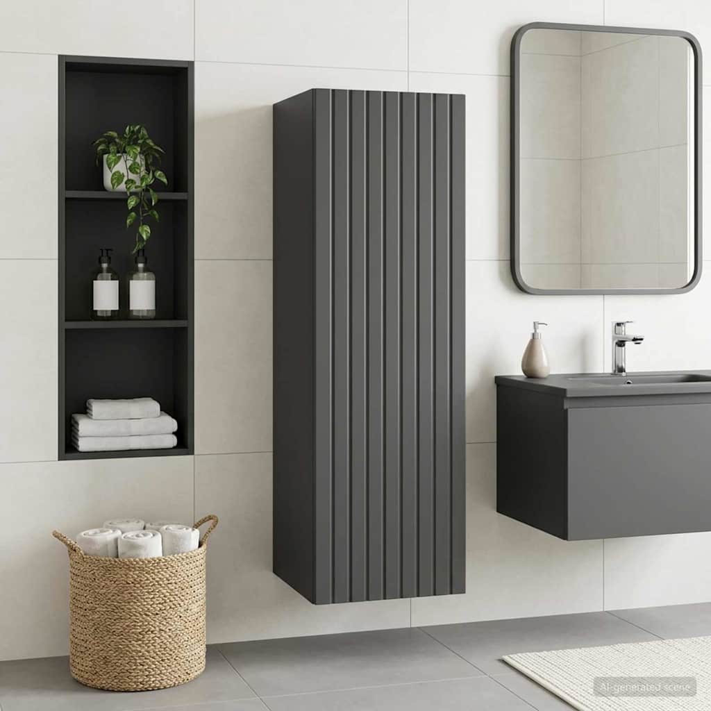 vidaXL Wandgemonteerde Badkamerkast Wit 33 x 34,5 x 160 cm