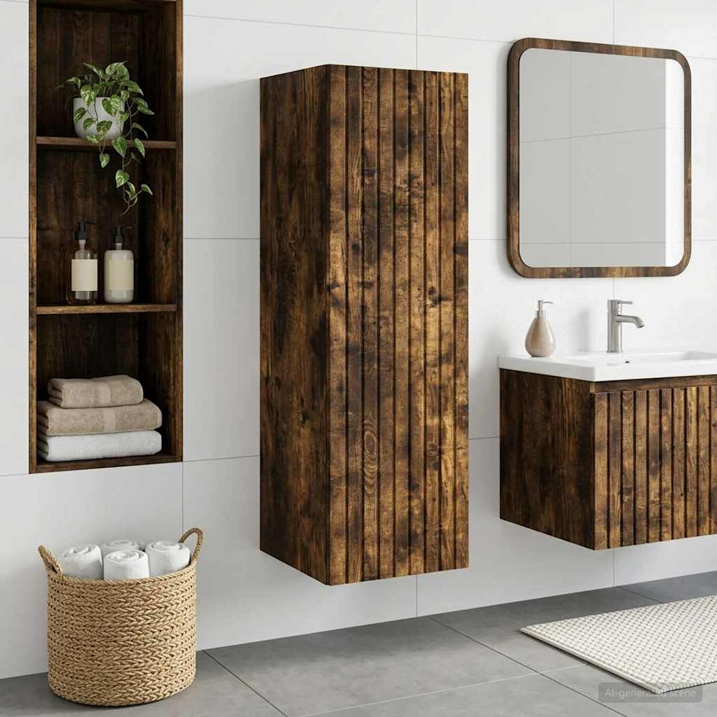 vidaXL Wandgemonteerde Badkamerkast Wit 33 x 34,5 x 160 cm