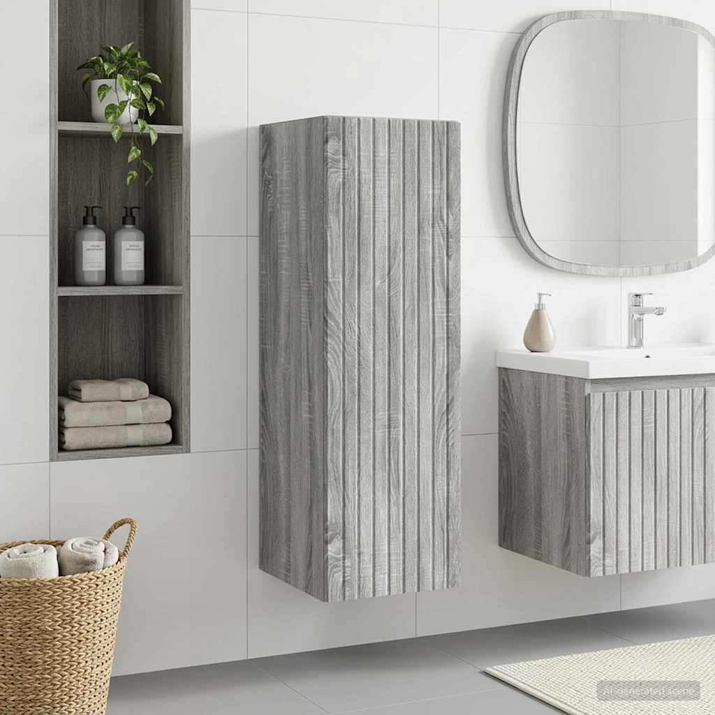 vidaXL Wandgemonteerde Badkamerkast Wit 33 x 34,5 x 160 cm