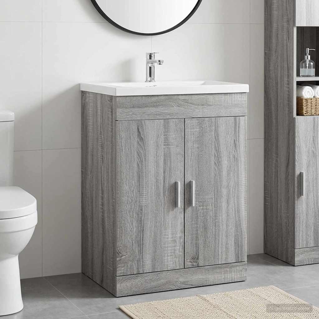 vidaXL Badkamer Onder Het Wastafel Kast Wit 56 x 37,5 x 81 cm