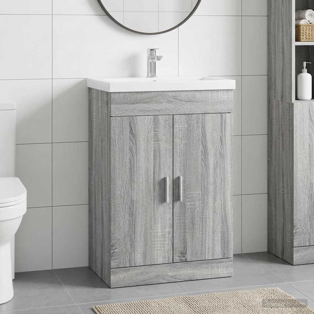 vidaXL Badkamer Onder Het Wastafel Kast Wit 56 x 37,5 x 81 cm