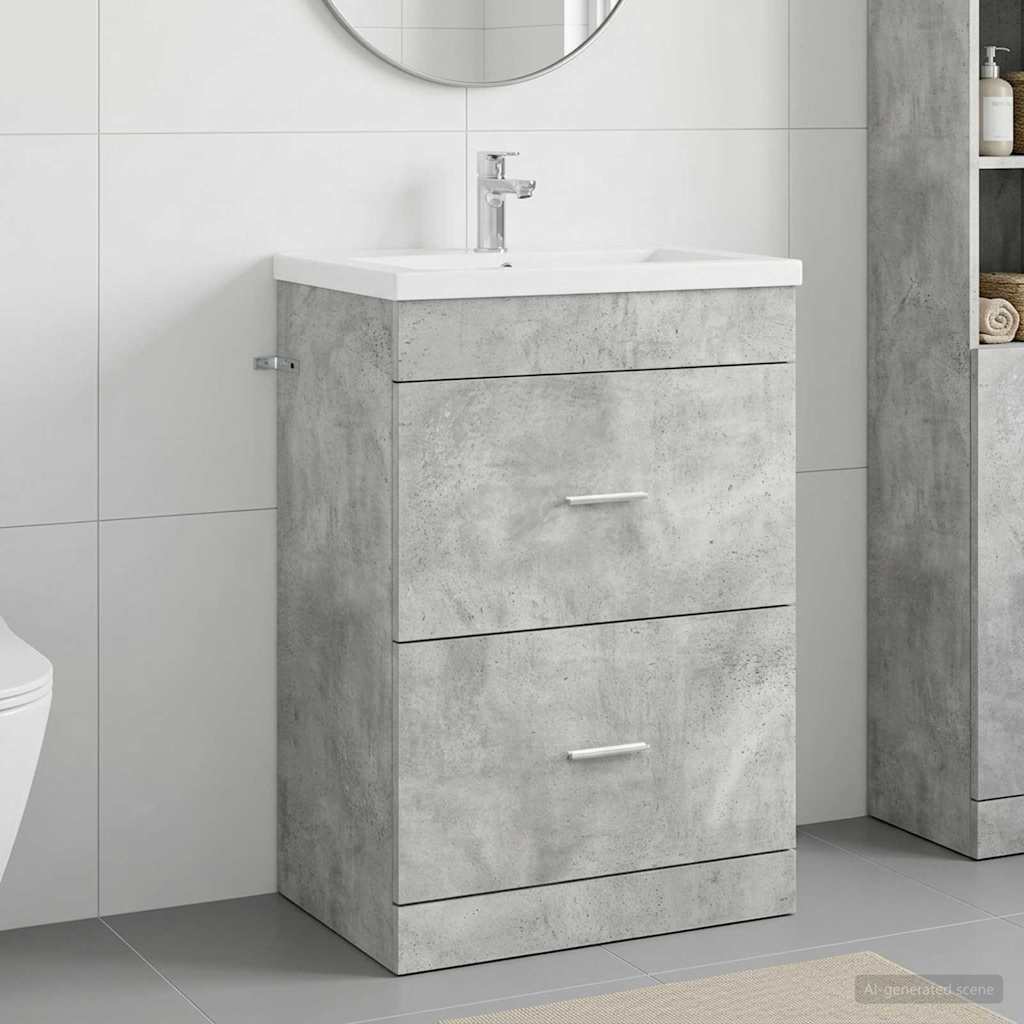vidaXL Badkamer Onder Het Wastafel Kast Wit 56 x 37,5 x 81 cm