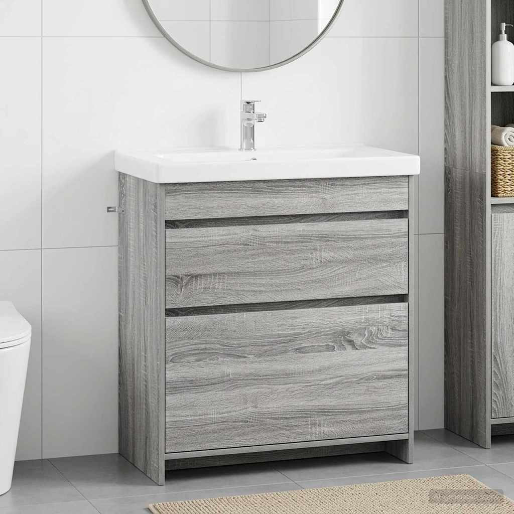vidaXL Badkamer Onder Het Wastafel Kast Wit 56 x 37,5 x 81 cm